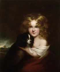 Jeune Fille avec un Chien, vers 1840